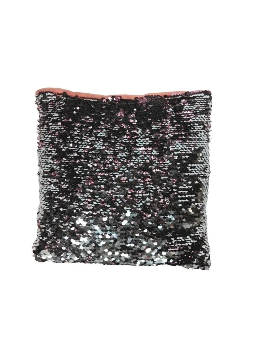 Silver Pink Reversible Sequin Plush Stuffed Pillow 9